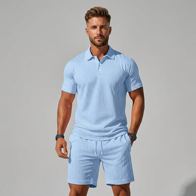 Completo Estivo Uomo con Polo Testurizzata e Pantaloncini