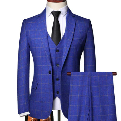 Abito tre pezzi da uomo con gilet e pantaloni