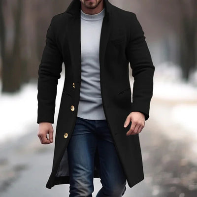 RALPH | Elegante sobretudo comprido de homem com botões