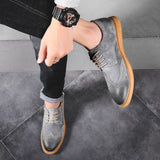 Scarpe Oxford casual da uomo in suede con lacci