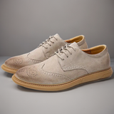 Scarpe Oxford casual da uomo in suede con lacci