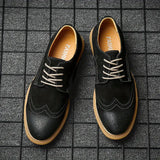 Scarpe Oxford casual da uomo in suede con lacci