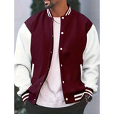 Giacca Bomber Uomo Stile College con Maniche a Contrasto