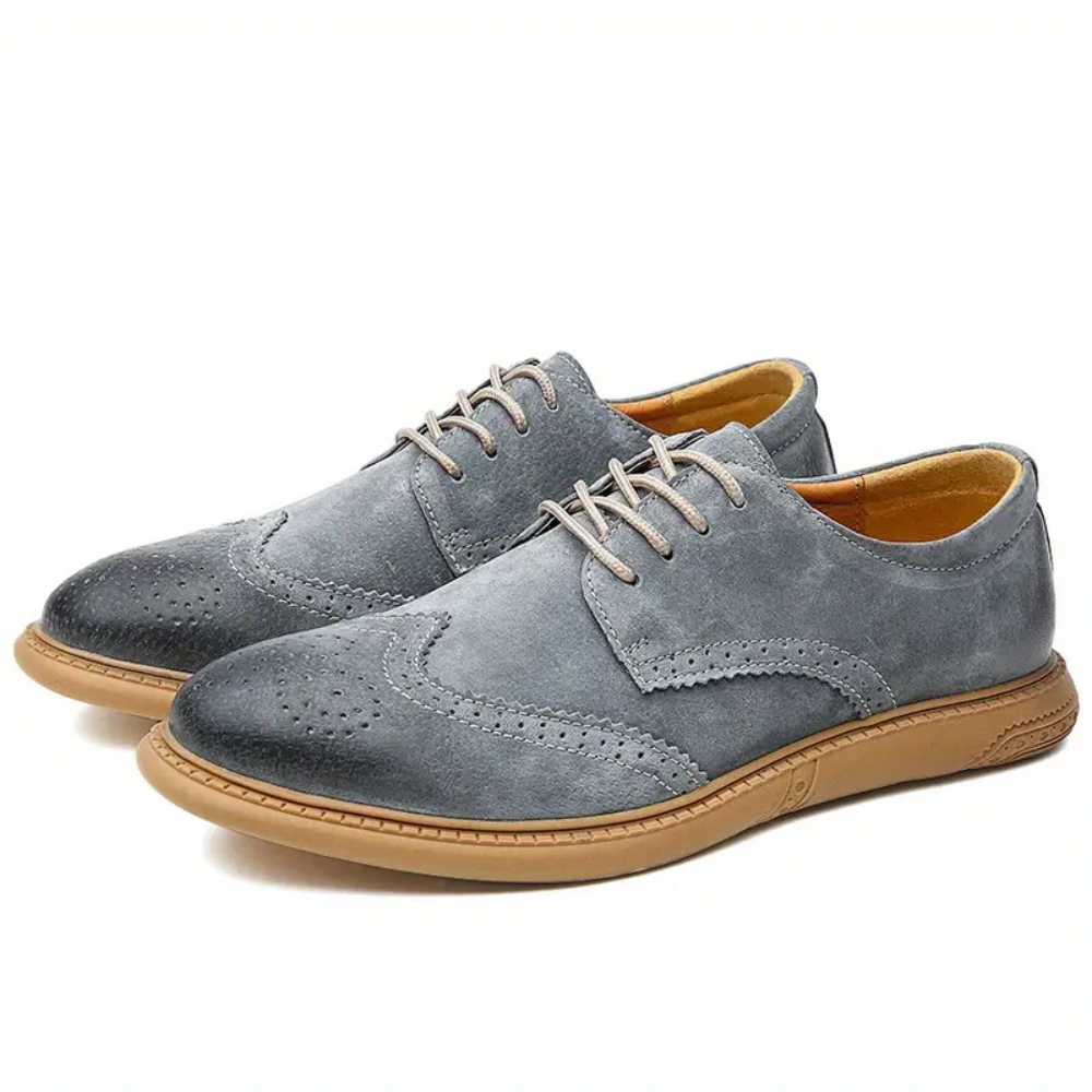 Scarpe Oxford casual da uomo in suede con lacci