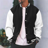 Giacca Bomber Uomo Stile College con Maniche a Contrasto