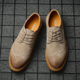 Scarpe Oxford casual da uomo in suede con lacci