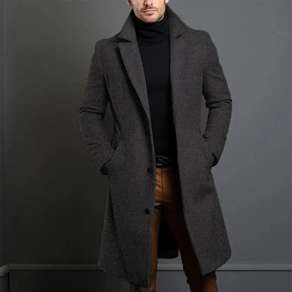Cappotto Uomo Elegante Monopetto con Revers Classici