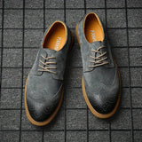 Scarpe Oxford casual da uomo in suede con lacci