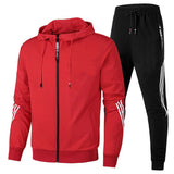 Tuta Sportiva Uomo con Felpa Zip, Cappuccio e Pantaloni