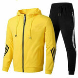 Tuta Sportiva Uomo con Felpa Zip, Cappuccio e Pantaloni