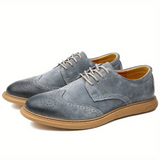 Scarpe Oxford casual da uomo in suede con lacci