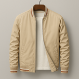 Giacca Bomber Uomo con Zip e Finiture a Righe