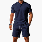 Completo Estivo Uomo con Polo a Bottoni e Pantaloncini Coordinati