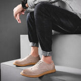 Scarpe Oxford casual da uomo in suede con lacci