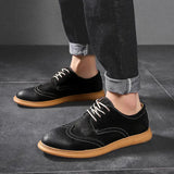 Scarpe Oxford casual da uomo in suede con lacci