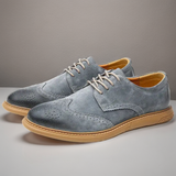 Scarpe Oxford casual da uomo in suede con lacci