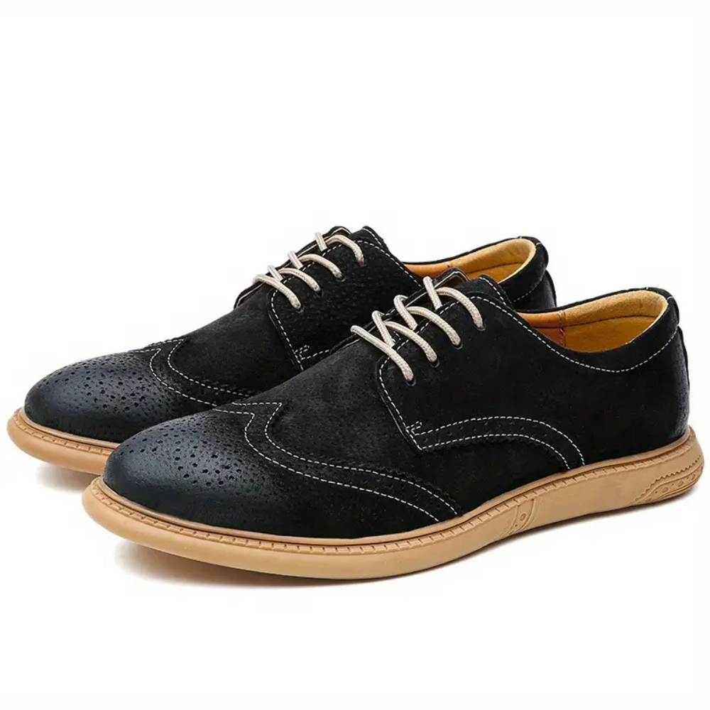 Scarpe Oxford casual da uomo in suede con lacci