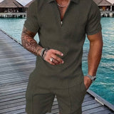 Completo Estivo Uomo con Polo a Zip e Pantaloncini Coordinati
