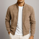 Giacca Bomber Uomo Effetto Scamosciato con Zip