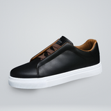 Sneakers basse da uomo in pelle con lacci