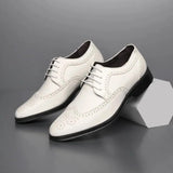 Scarpe stringate da uomo stile brogue con punta wingtip