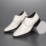 Scarpe stringate uomo stile brogue con suola in gomma