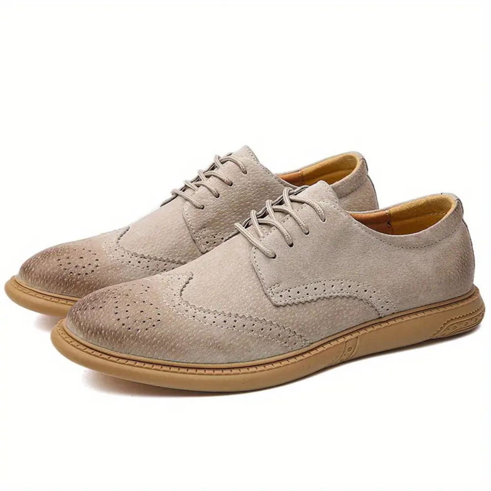 Scarpe Oxford casual da uomo in suede con lacci