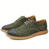Scarpe Oxford casual da uomo in suede con lacci