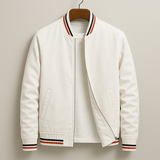 Giacca Bomber Uomo con Zip e Finiture a Righe