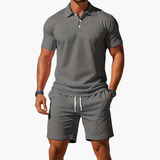 Completo Estivo Uomo con Polo Testurizzata e Pantaloncini