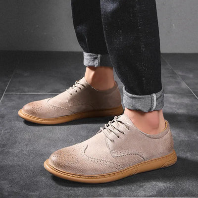 Scarpe Oxford casual da uomo in suede con lacci