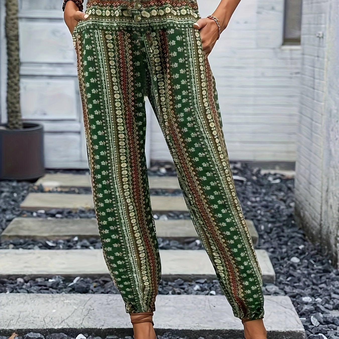 Amelie | Pantaloni a vita alta in stile boho-chic