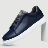 Sneakers basse da uomo in pelle con lacci