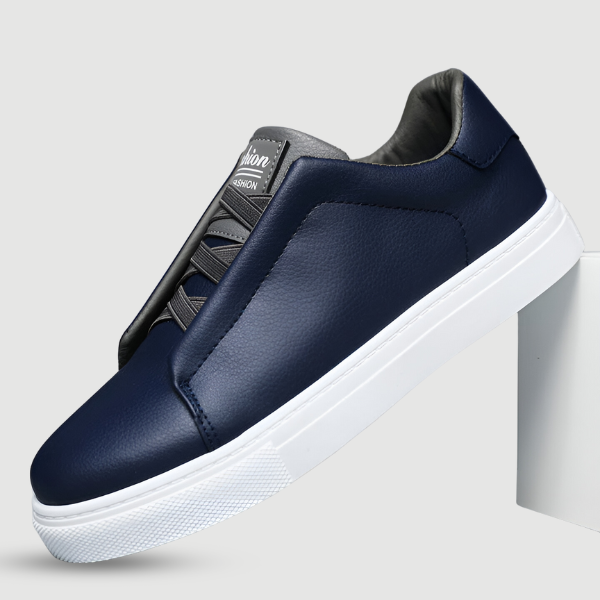 Sneakers basse da uomo in pelle con lacci