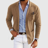 Blazer Casual de Homem com Lapelas e Bolsos