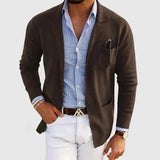 Blazer Casual de Homem com Lapelas e Bolsos