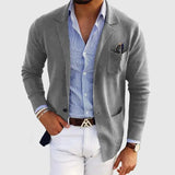 Blazer Casual de Homem com Lapelas e Bolsos