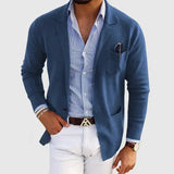 Blazer Casual de Homem com Lapelas e Bolsos