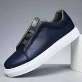Sneakers basse da uomo in pelle con lacci