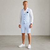 Completo Estivo Elegante Uomo con Gilet e Pantaloncini Coordinati