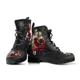 Botas de inverno com caveira floral