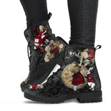 Botas de inverno com caveira floral