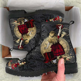 Botas de inverno com caveira floral