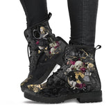 Botas de inverno com caveira floral