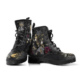 Botas de inverno com caveira floral