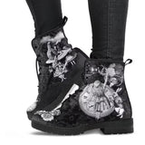 Botas de inverno com caveira floral