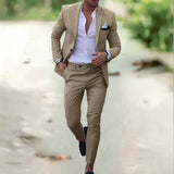 Abito Elegante Uomo Due Pezzi con Blazer a Un Bottone e Pantaloni