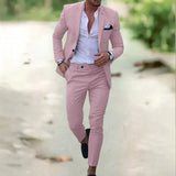 Abito Elegante Uomo Due Pezzi con Blazer a Un Bottone e Pantaloni