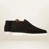 Mocassini uomo slip-on alla caviglia effetto scamosciato