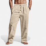 Luca | Calças casuais para homem com efeito de linho